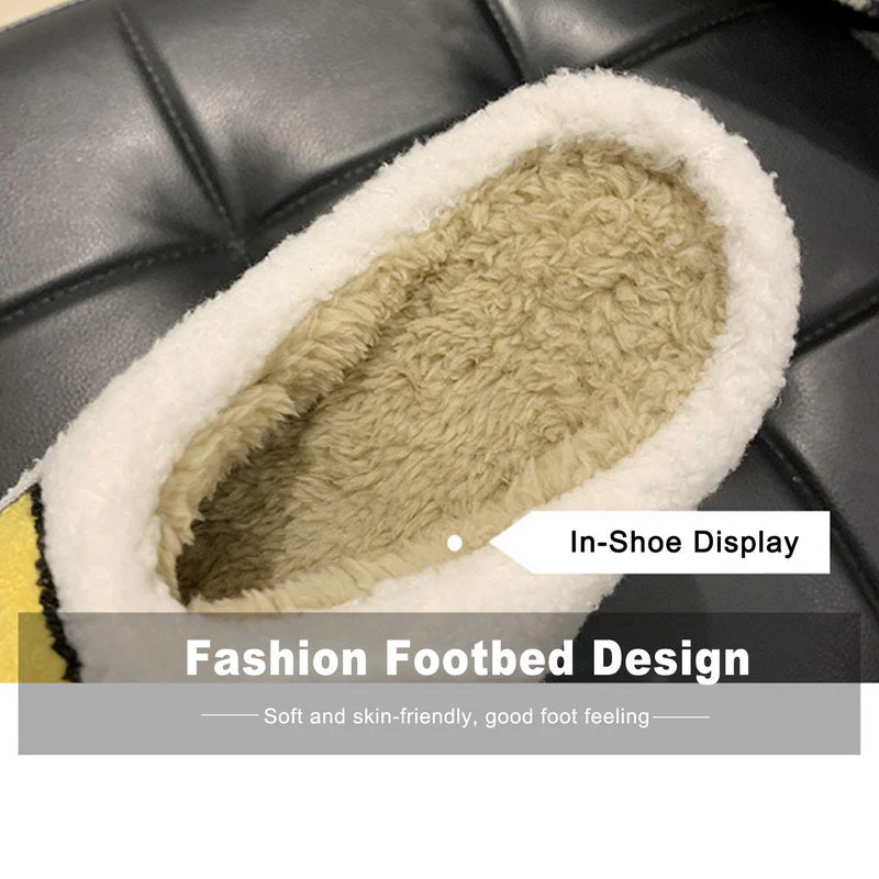 Smiley Face Warm Fluffy Slippers - Image 8