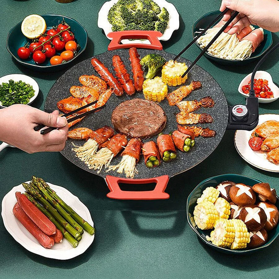 Smokeless Non-stick Plate Electric Grill - Image 3