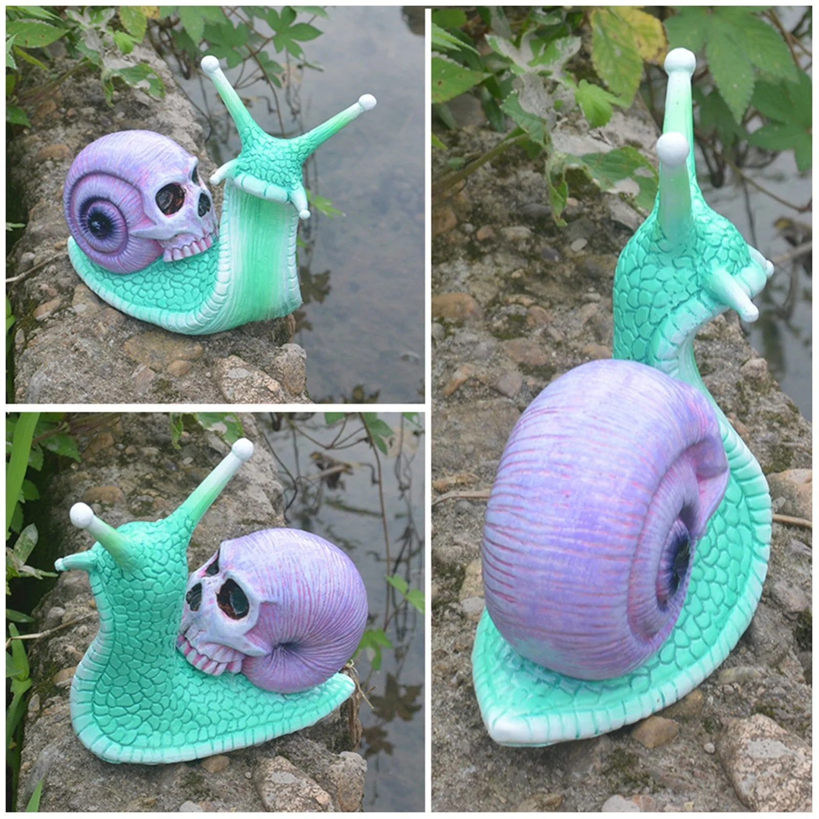 Snail Skull Halloween Patio Sculpture - Image 2
