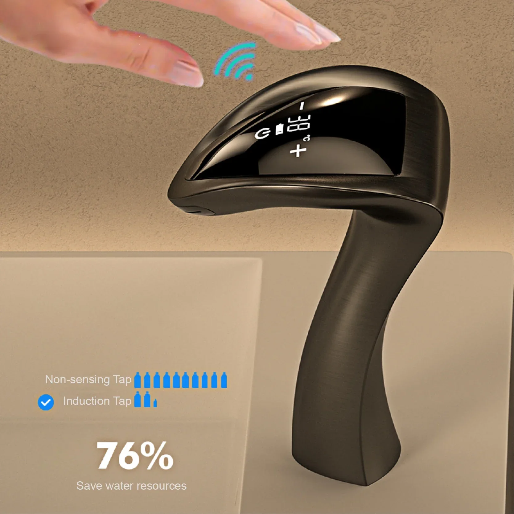 Snake-Shaped LED Bathroom Touch Control Intelligent Bathroom Kitchen Faucet - Image 3