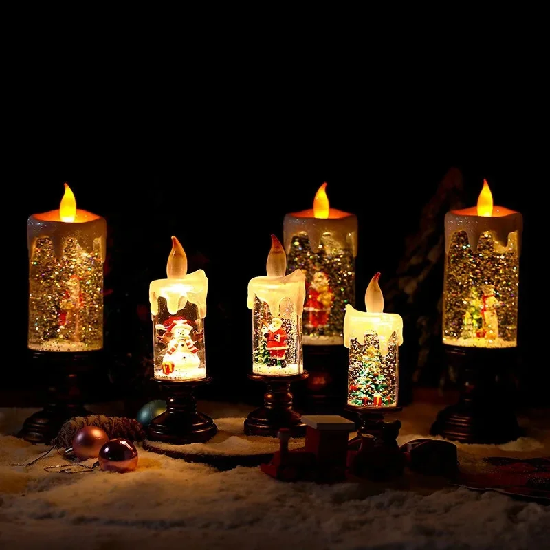 Snowfall Crystal Christmas Candle Light - Image 2