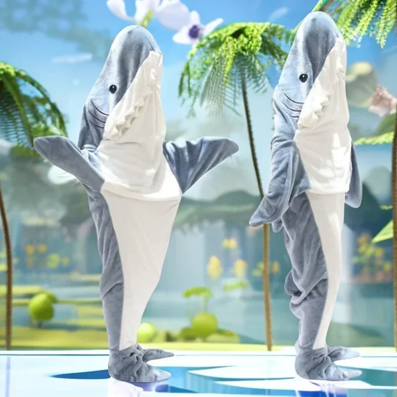 Snuggly Shark Cozy Hooded Onesie Blanket - Image 2