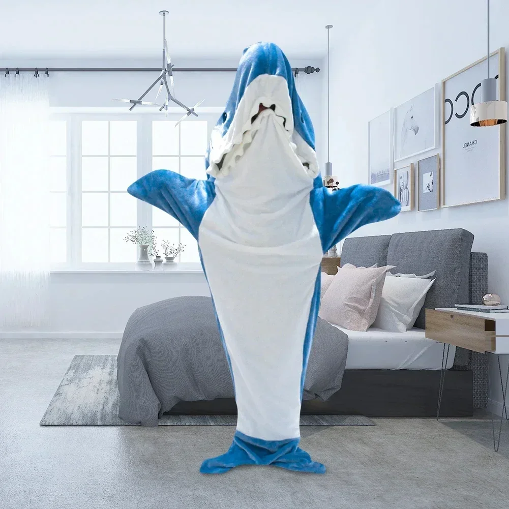 Snuggly Shark Cozy Hooded Onesie Blanket - Image 3