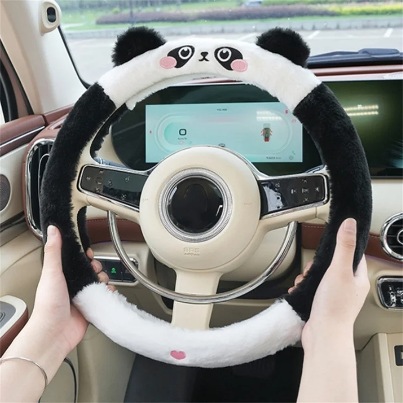 Soft Winter Animal Plush Steering Wheel Cover - Image 9
