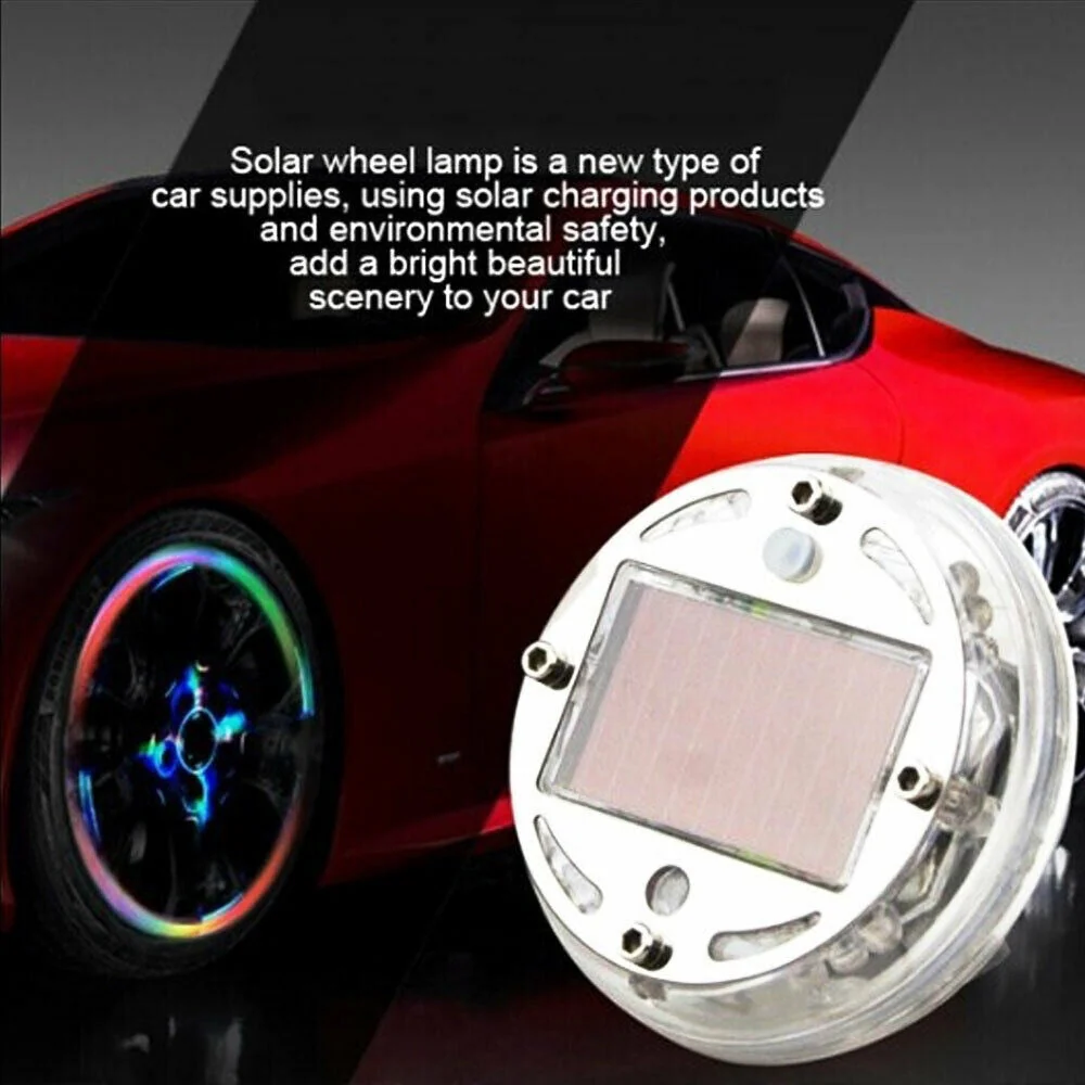 Solar Energy Colorful LED Tire Cap Light - Image 3