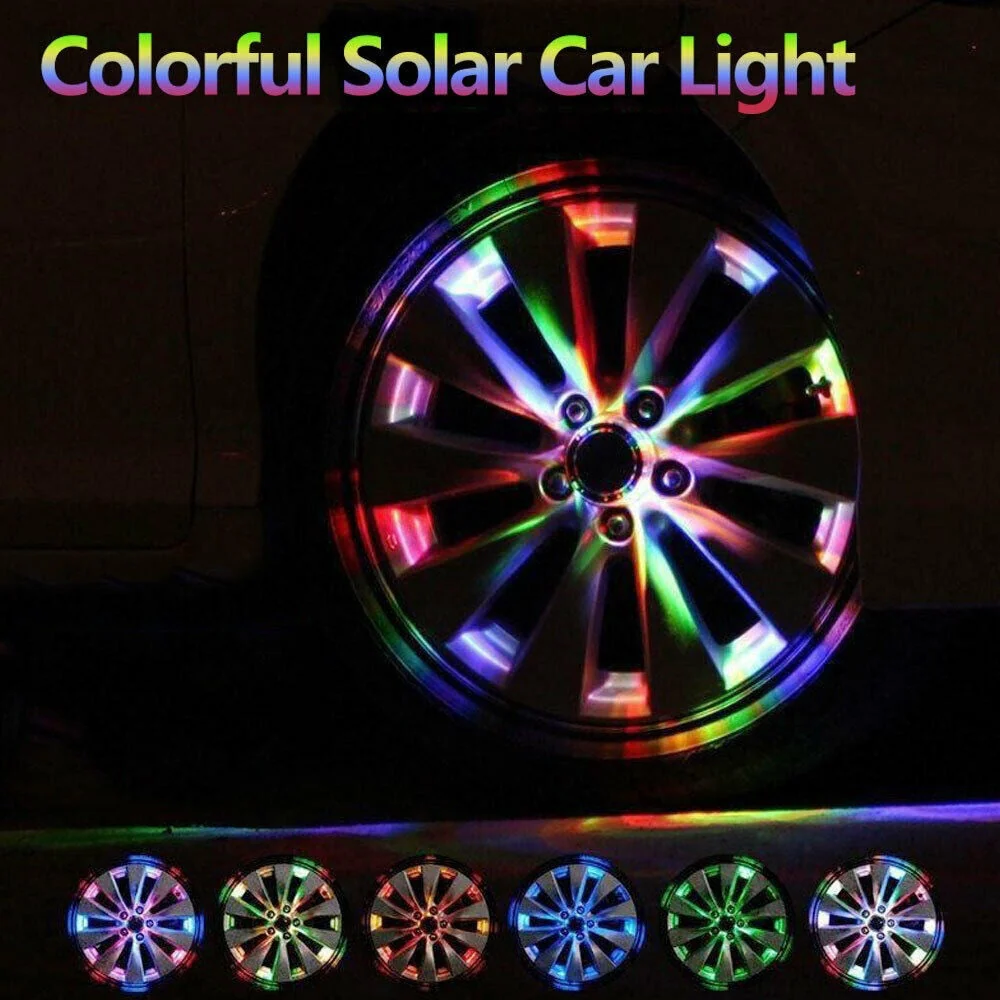 Solar Energy Colorful LED Tire Cap Light - Image 4