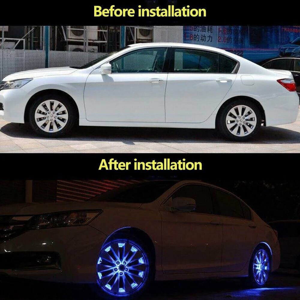 Solar Energy Colorful LED Tire Cap Light - Image 6