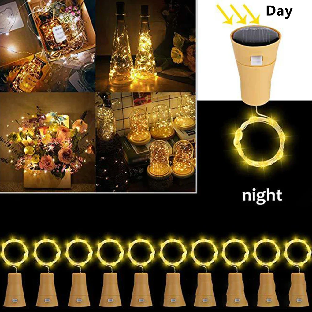 Solar-Powered Bottle Cork String Lights - Image 3