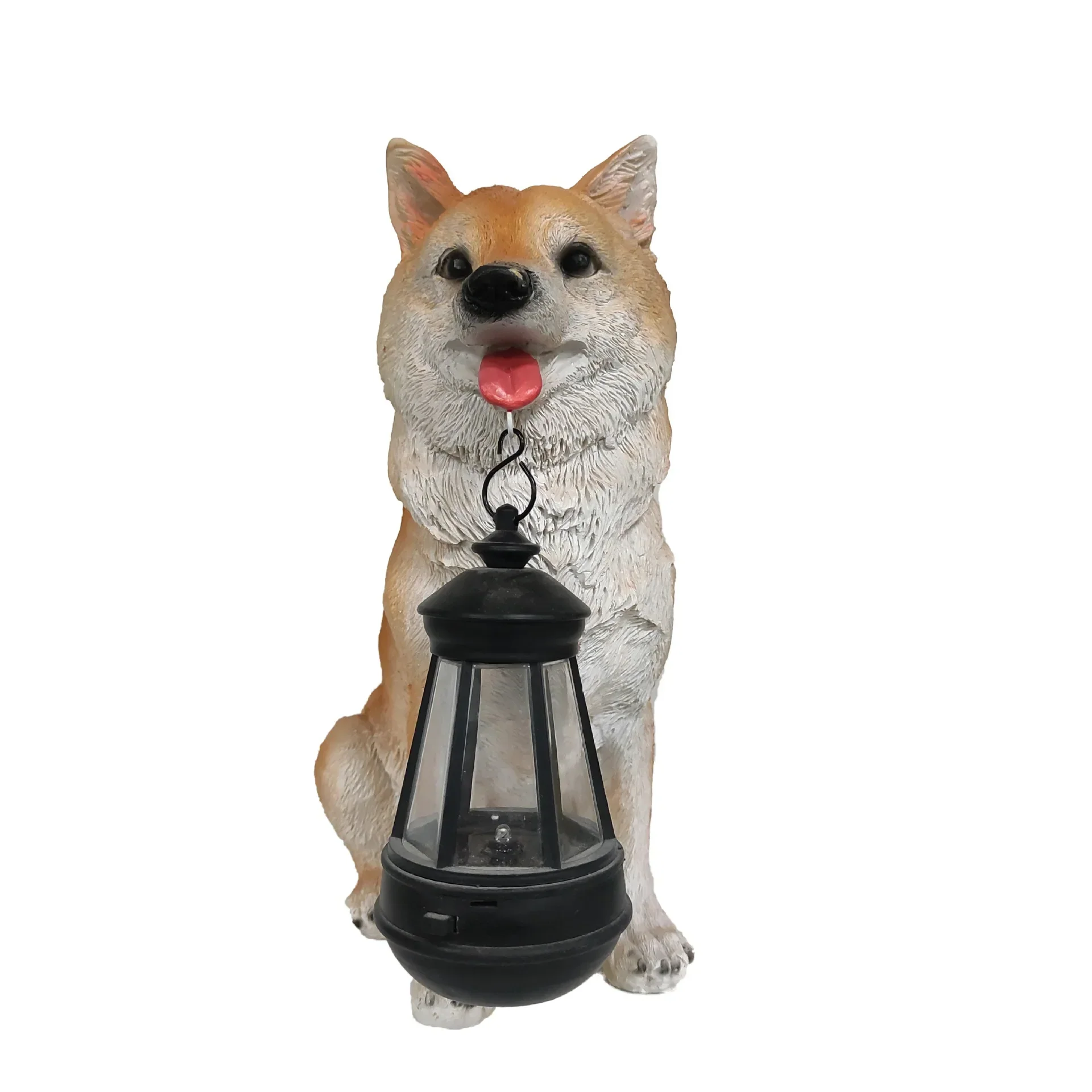 Solar-Powered Outdoor Resin Dog Statue Lamp - Image 11