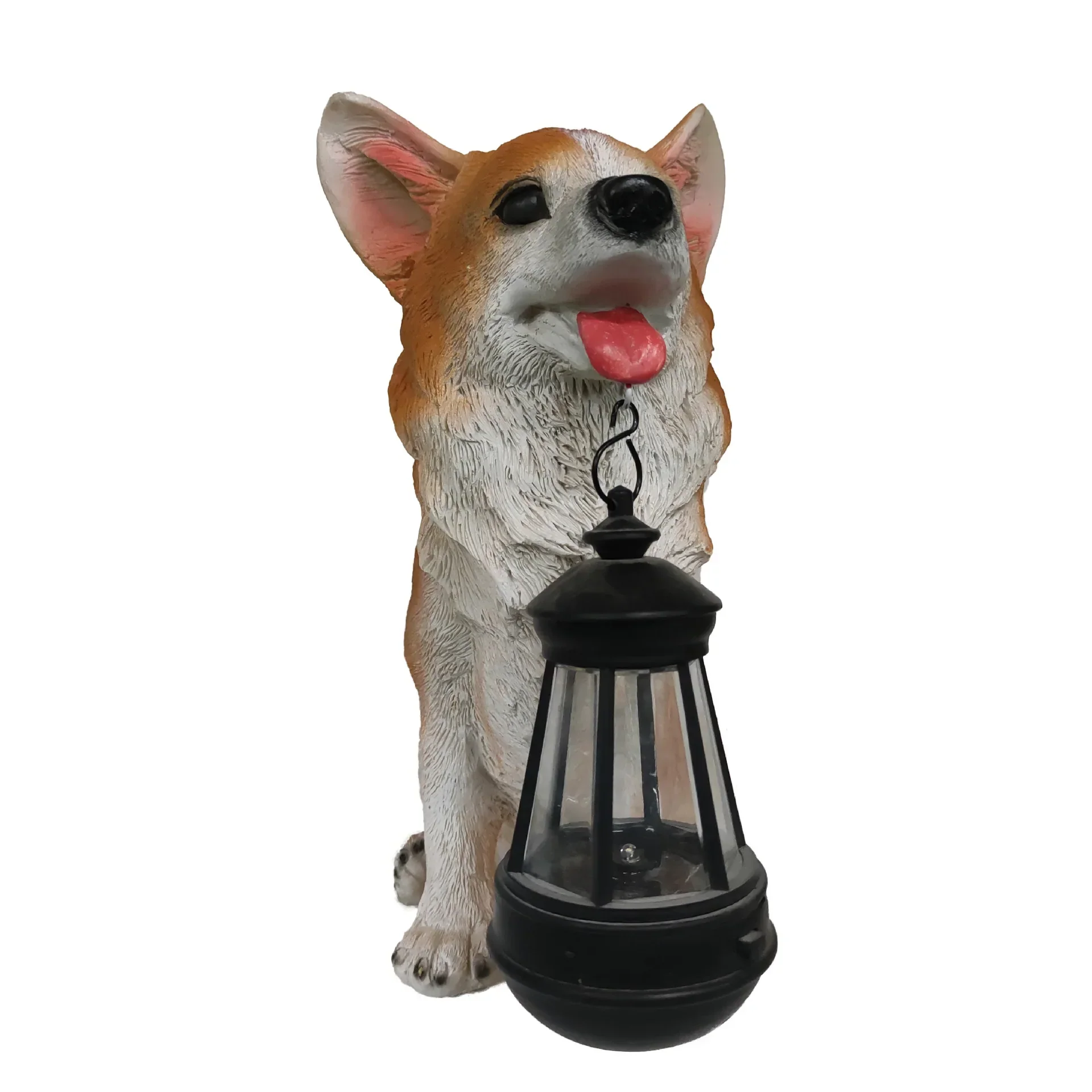 Solar-Powered Outdoor Resin Dog Statue Lamp - Image 12