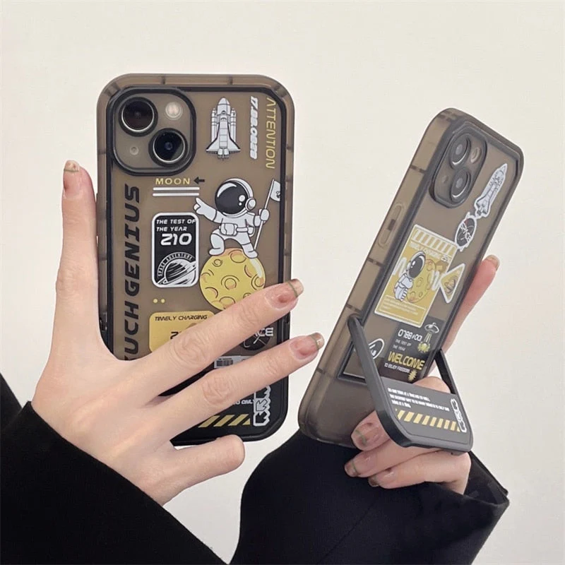 Space Astronaut Invisible Holder iPhone Case - Image 6