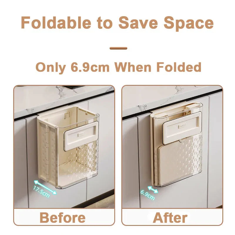 Space Saver Door Hanging Foldable Garbage Can - Image 4