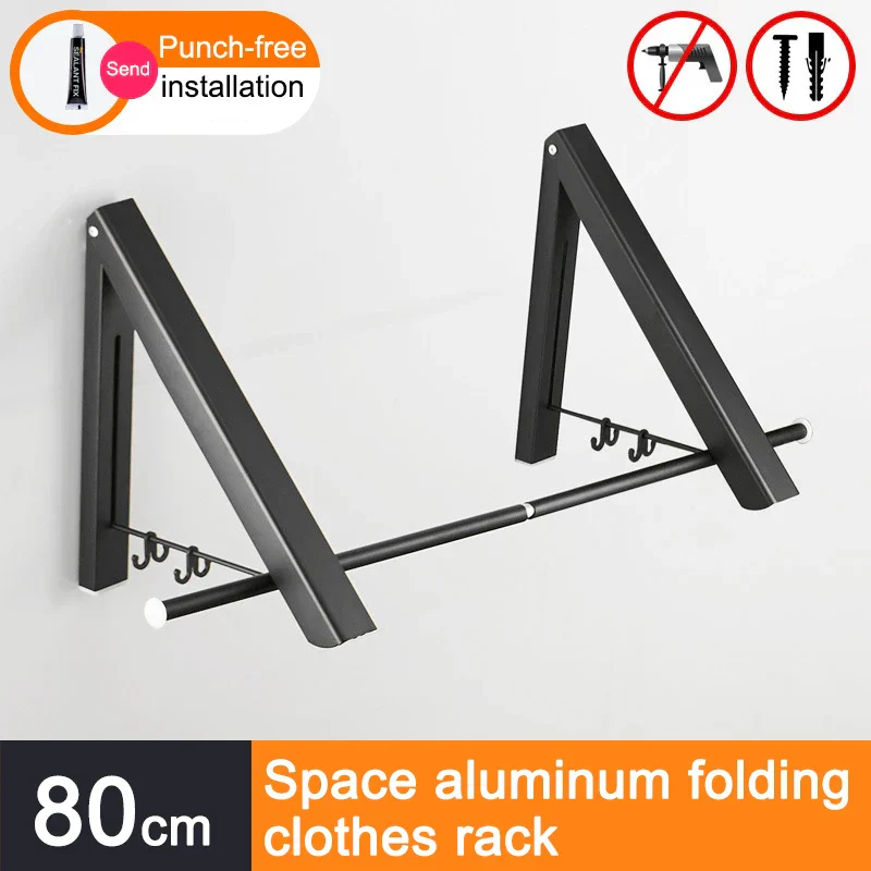 Space Saver Foldable Wall Clothes Aluminum Rack - Image 13