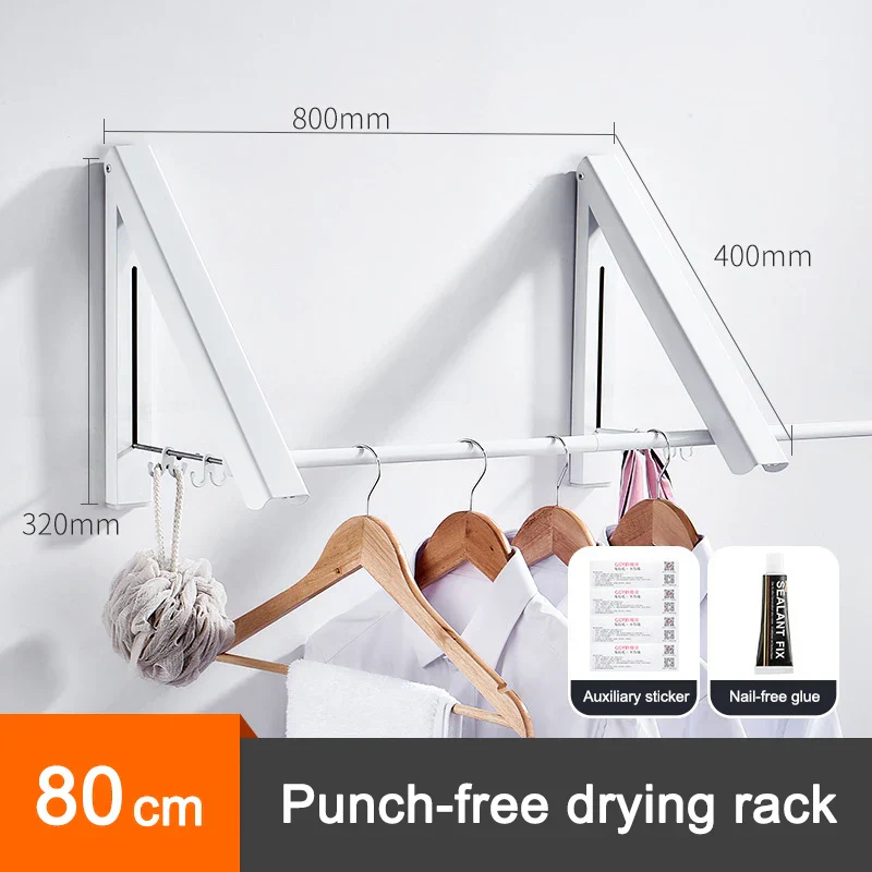 Space Saver Foldable Wall Clothes Aluminum Rack - Image 16
