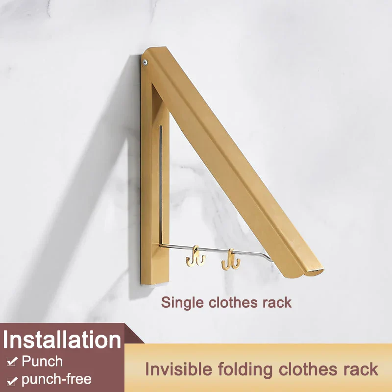 Space Saver Foldable Wall Clothes Aluminum Rack - Image 18