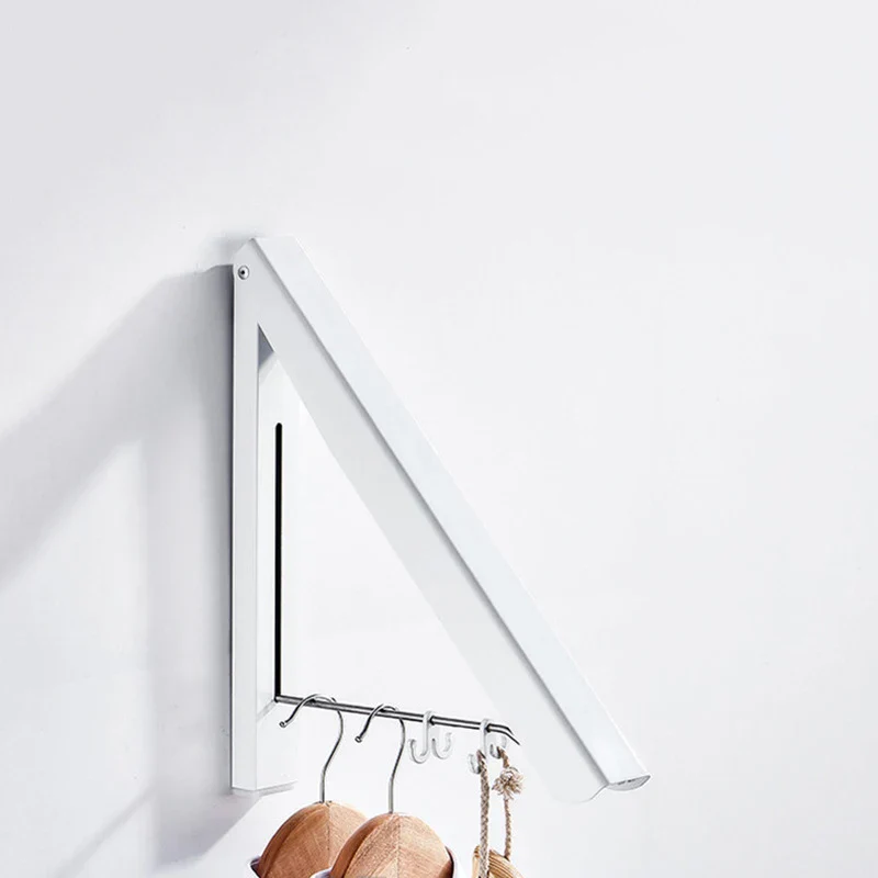 Space Saver Foldable Wall Clothes Aluminum Rack - Image 2