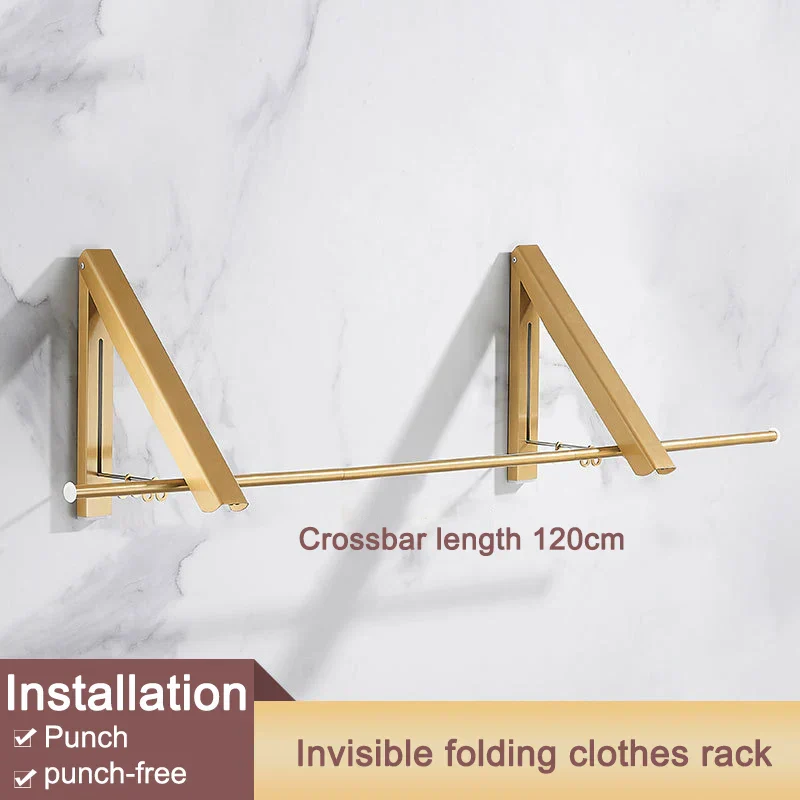 Space Saver Foldable Wall Clothes Aluminum Rack - Image 21