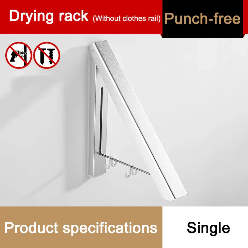 Space Saver Foldable Wall Clothes Aluminum Rack - Image 7