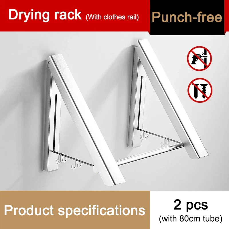 Space Saver Foldable Wall Clothes Aluminum Rack - Image 9