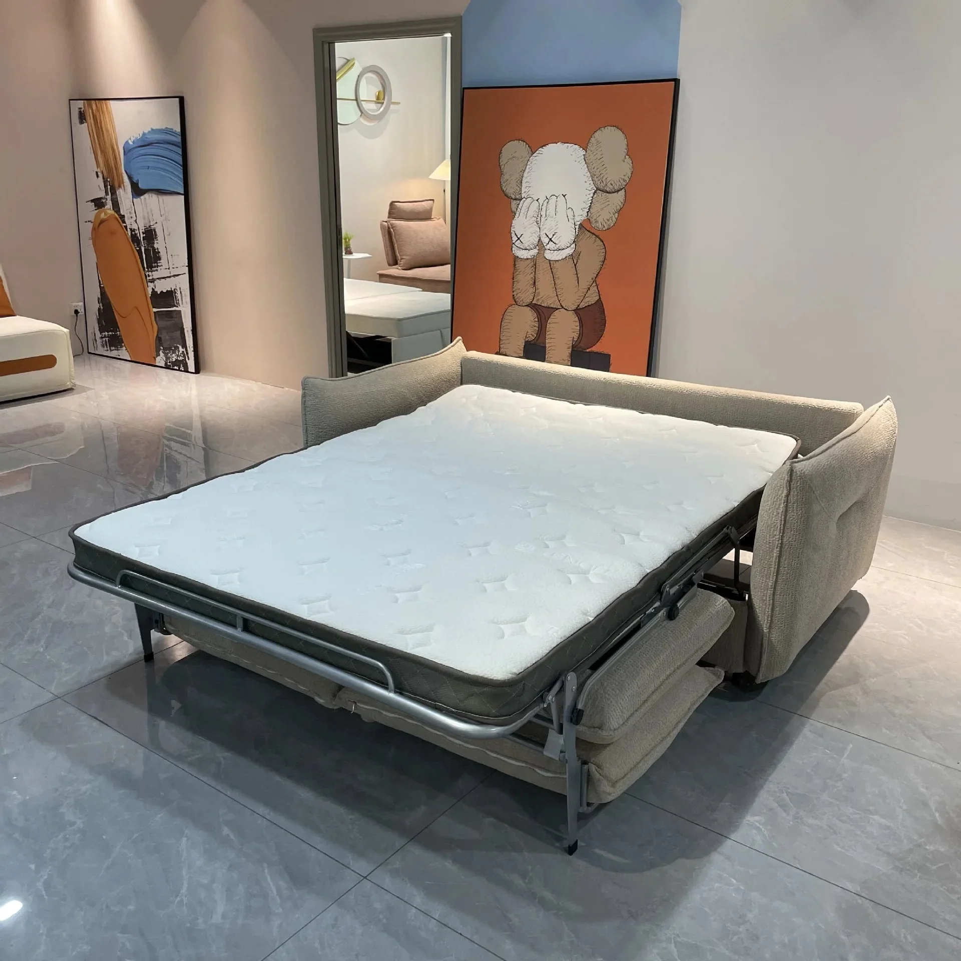 Space Saving Modern Flip-Up Foldable Sofa Bed - Image 2