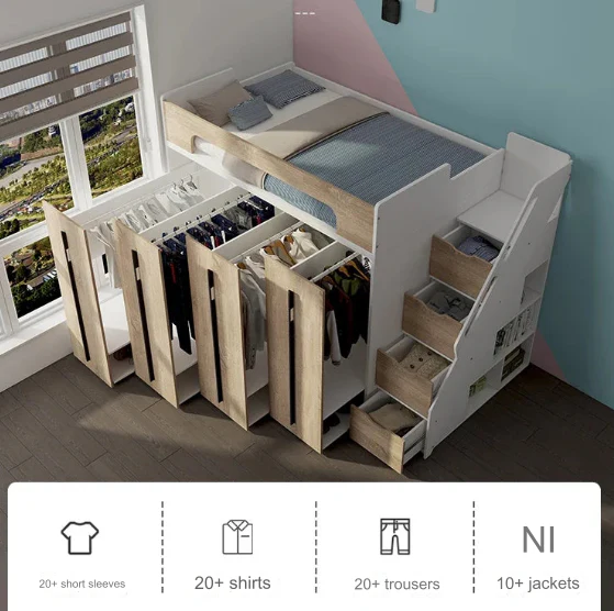 Space-Saving Pull-Out Cabinet Loft Bed - Image 3