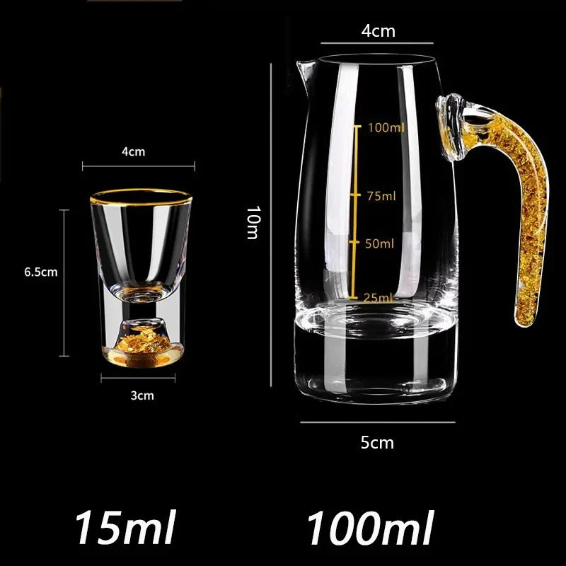 Sparkling Golden Handcrafted Drink Glassses Set - Image 2