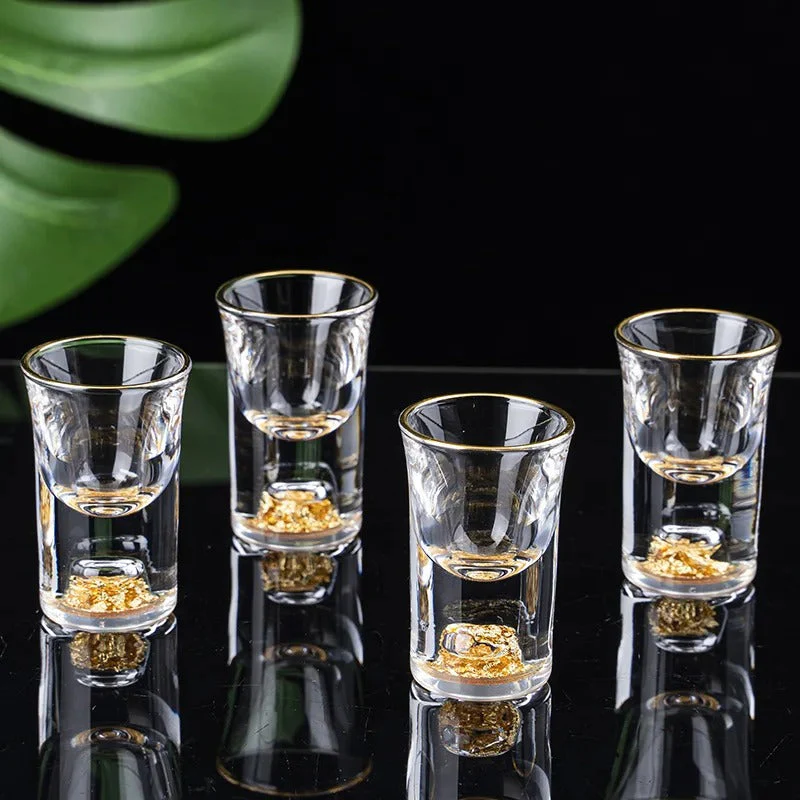 Sparkling Golden Handcrafted Drink Glassses Set - Image 6
