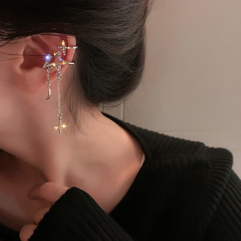 Sparkling Night Long Tassel Ear Clip - Image 5