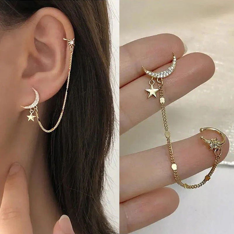 Sparkling Night Long Tassel Ear Clip - Image 6
