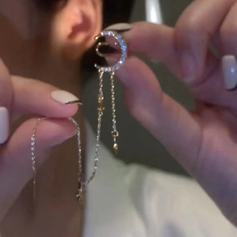 Sparkling Night Long Tassel Ear Clip - Image 7