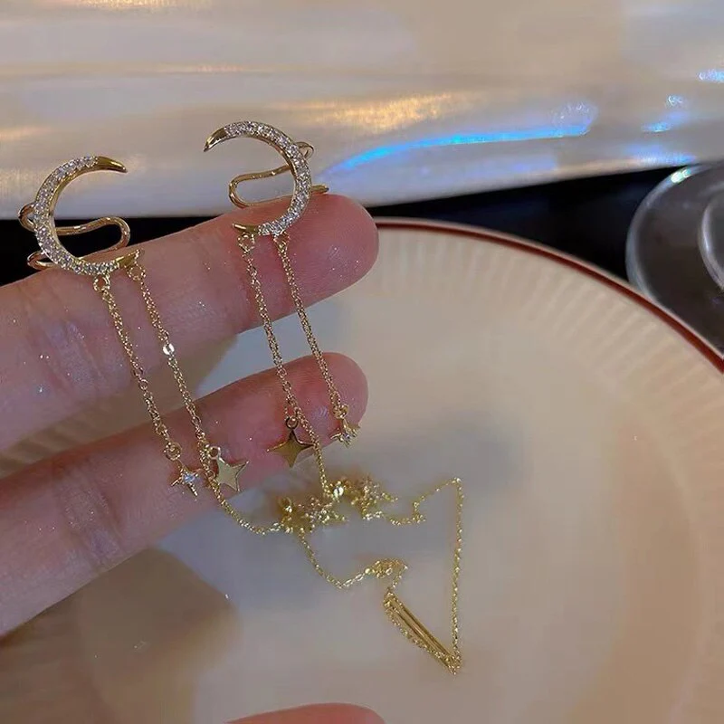Sparkling Night Long Tassel Ear Clip - Image 8