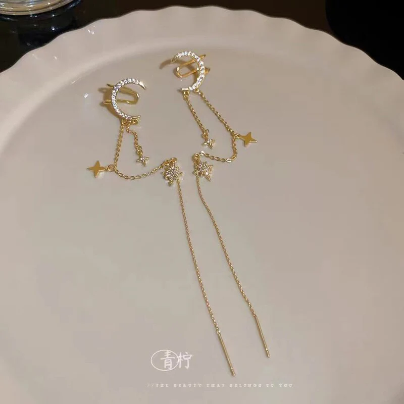 Sparkling Night Long Tassel Ear Clip - Image 9