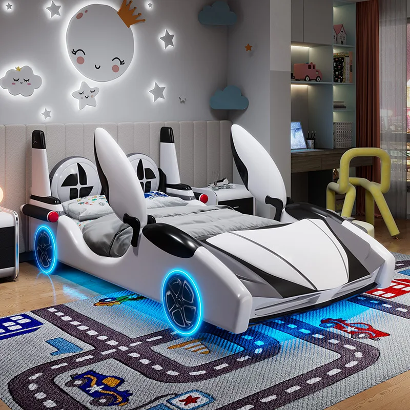Speed Race Car LED Light Kids Bed - Image 5