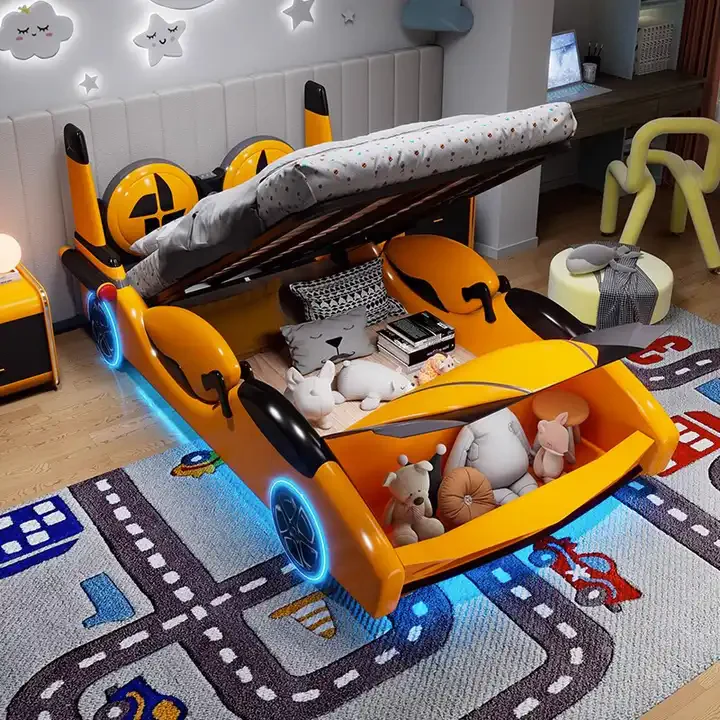 Speed Race Car LED Light Kids Bed - Image 7