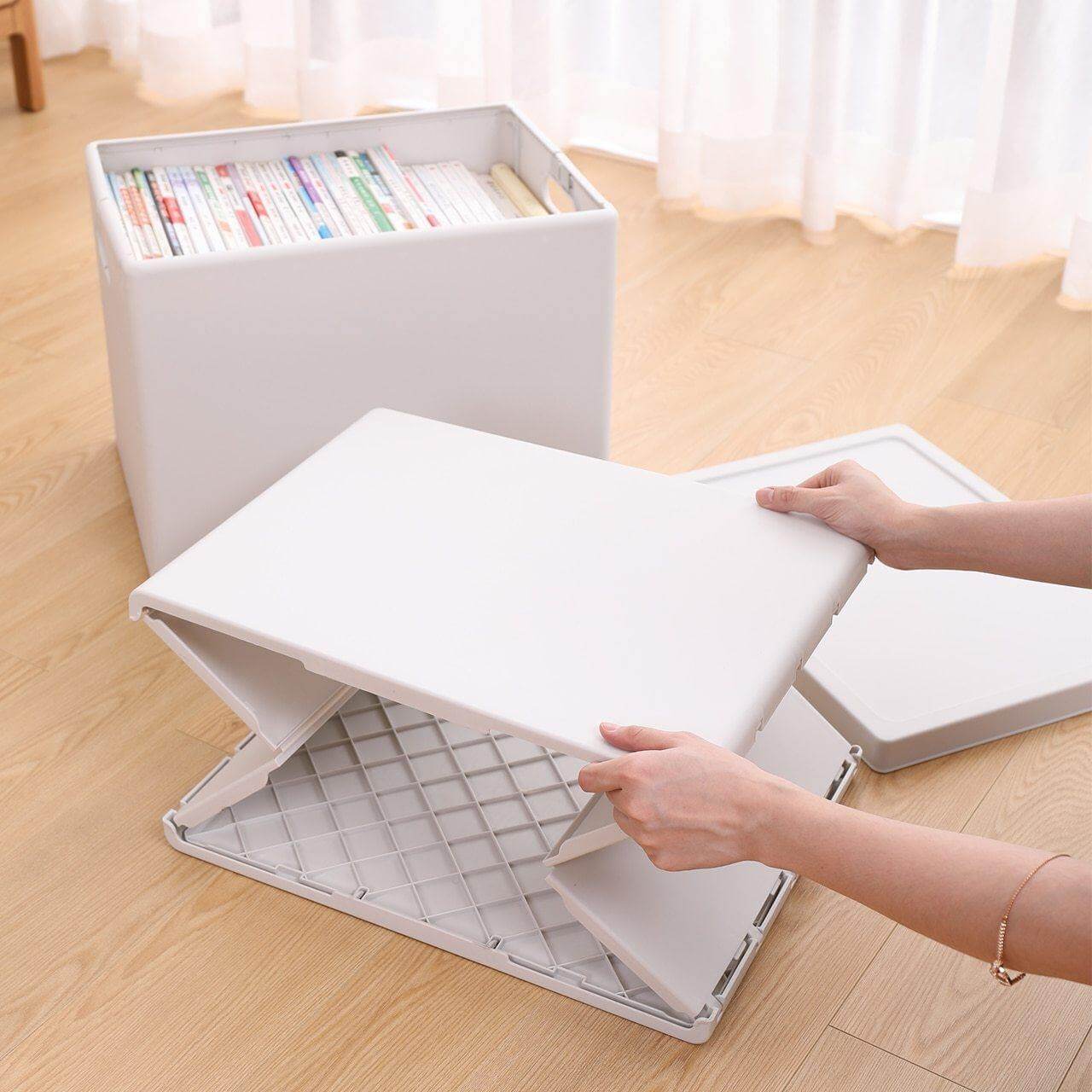 Stackable Folding Home Clothes Storage Organizer Box - Image 3