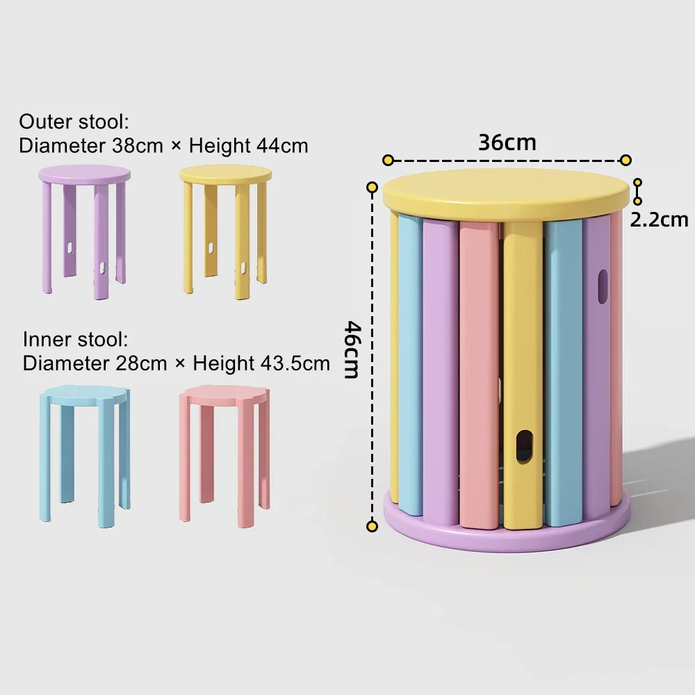 Stackable Rainbow Wooden Chair Table - Image 8