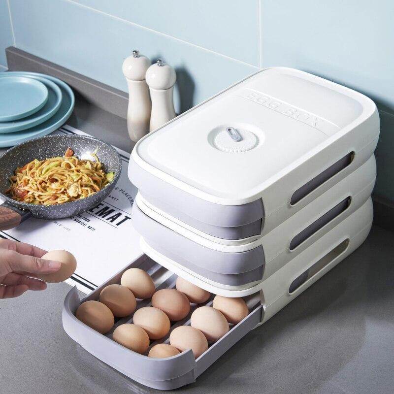 Stackable Refrigerator Egg Storage Drawer Box - Image 9