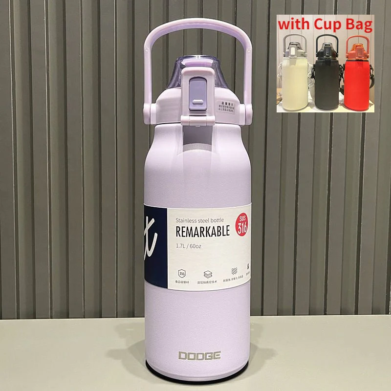Stainless Steel Built-in Straw Camping Thermos - Image 11