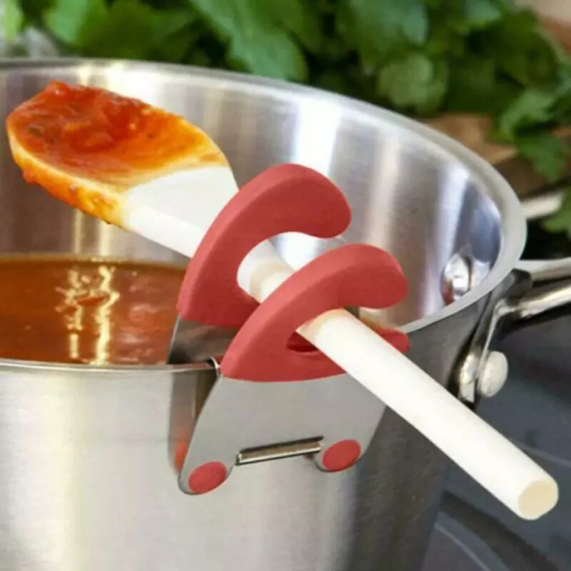 Stainless Steel Clip Cookware Spoon Holder - Image 2