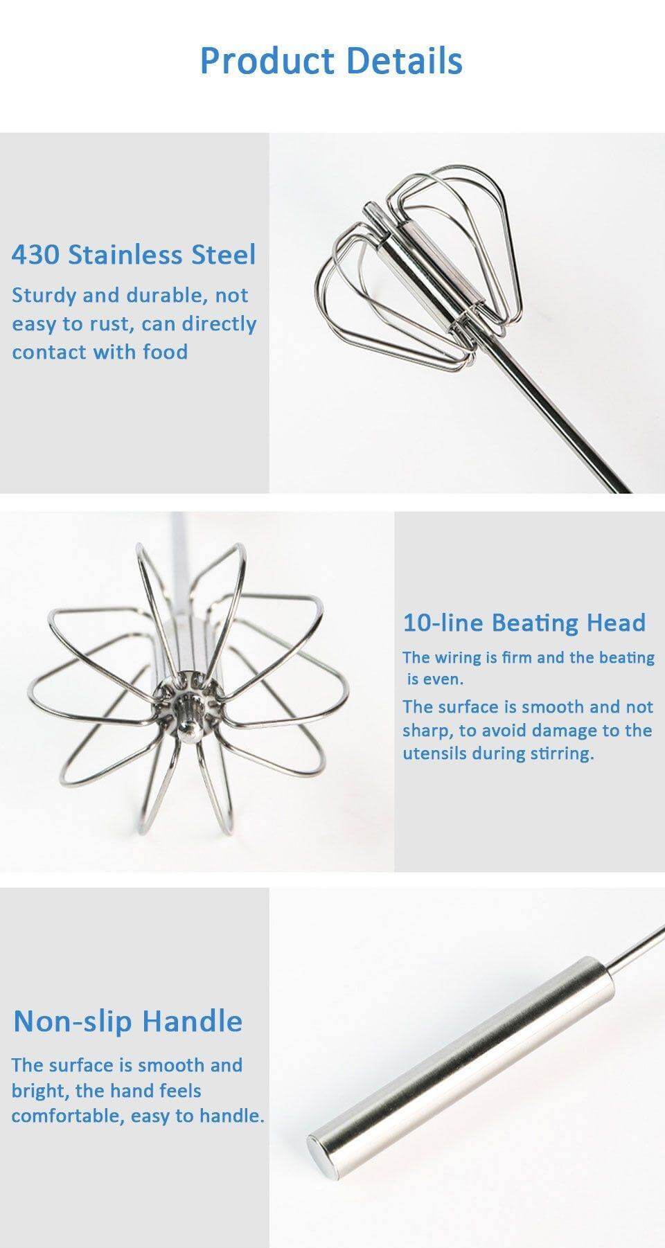 Stainless Steel Easy Stirrer Whisk - Image 12