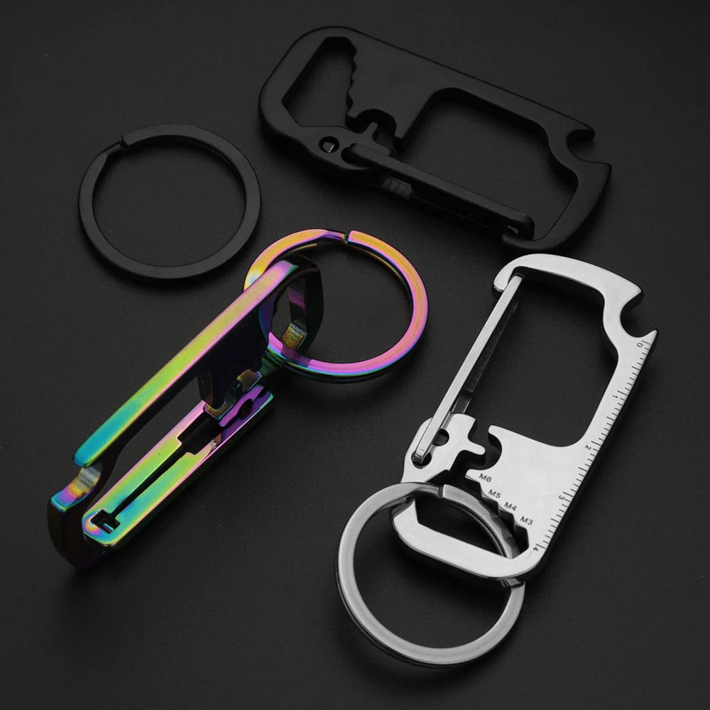 Stainless Steel EDC Multi Tool Bottle Opener Keychain - Image 2