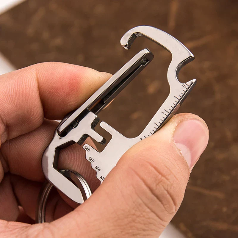 Stainless Steel EDC Multi Tool Bottle Opener Keychain - Image 4
