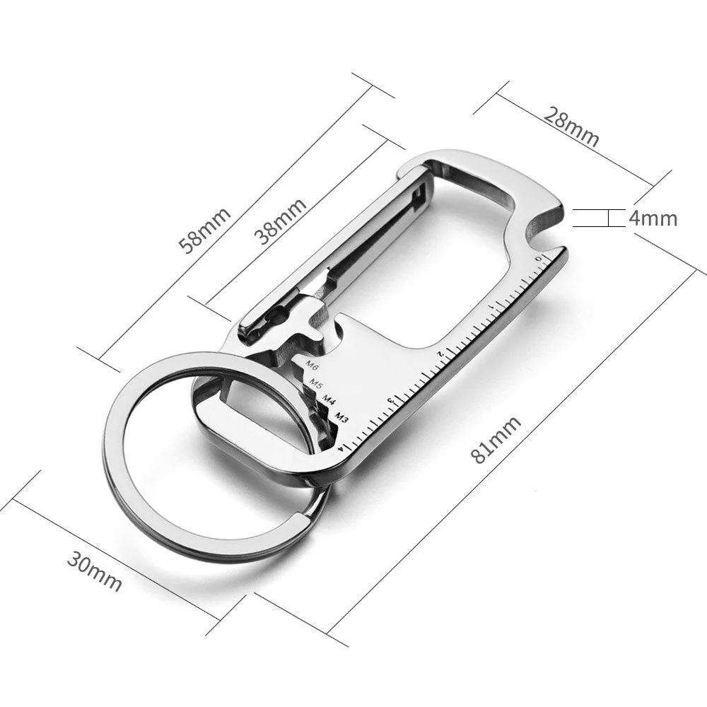 Stainless Steel EDC Multi Tool Bottle Opener Keychain - Image 5