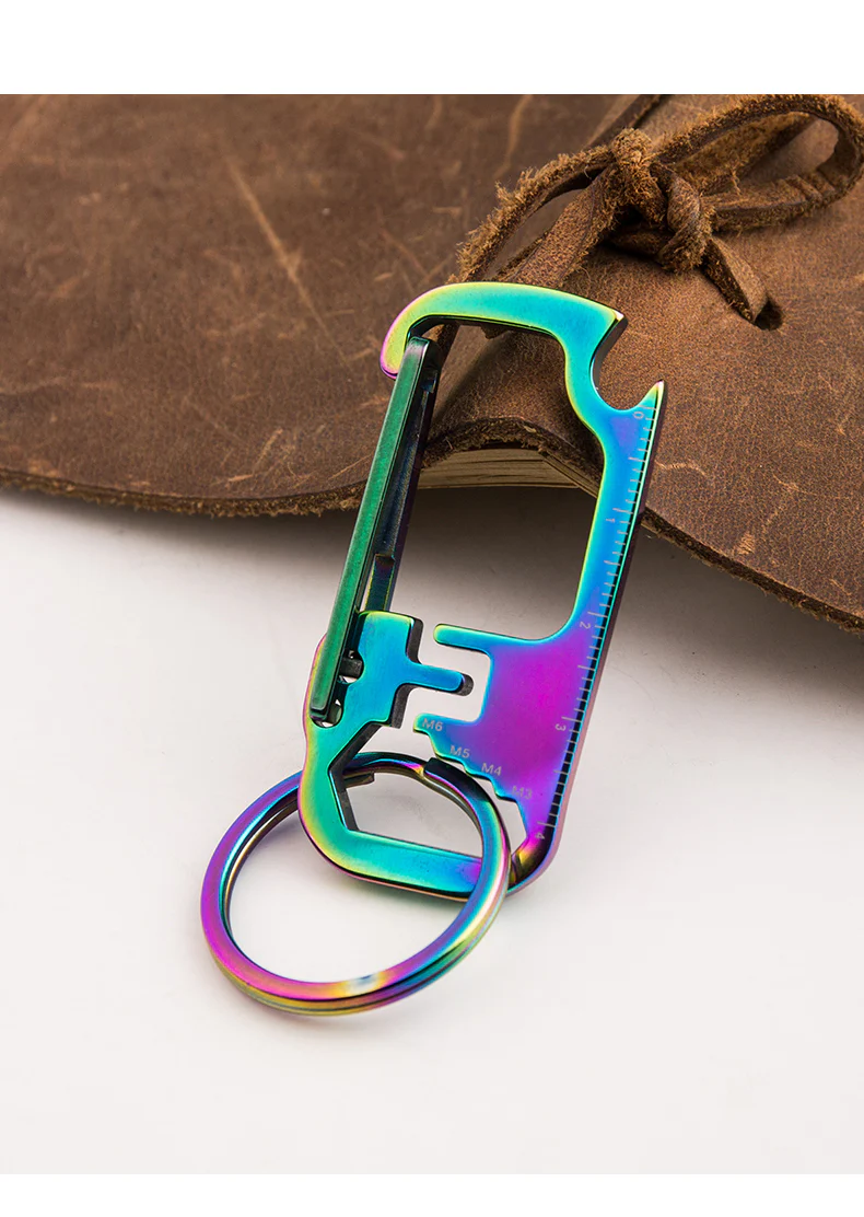 Stainless Steel EDC Multi Tool Bottle Opener Keychain - Image 6