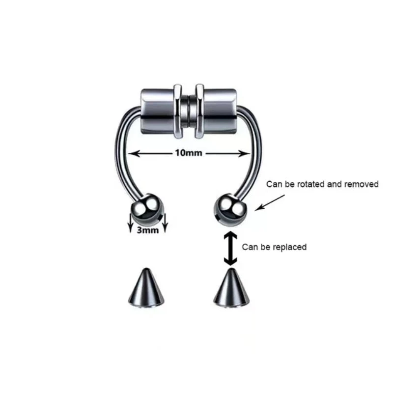 Stainless Steel Magnetic Fake Nose Piercing - Image 16