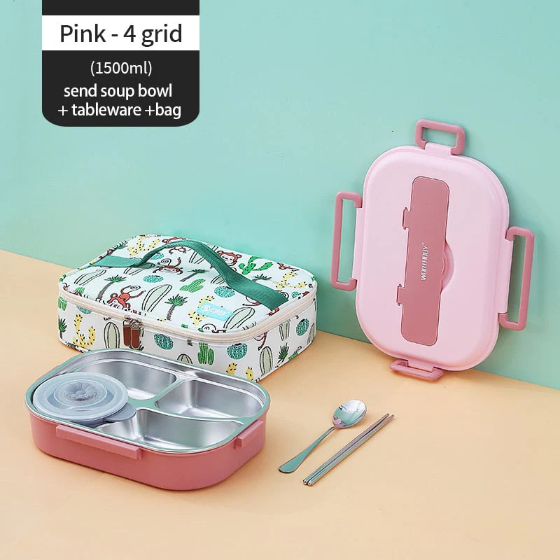 Stainless Steel Multi Compartment Kids Lunch Box - Image 12