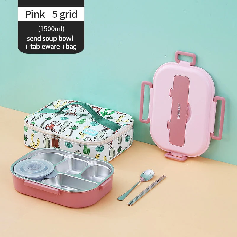 Stainless Steel Multi Compartment Kids Lunch Box - Image 15
