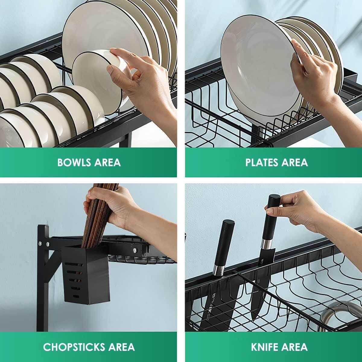 Stainless Steel Over-Sink Dish Rack Organizer - Image 4