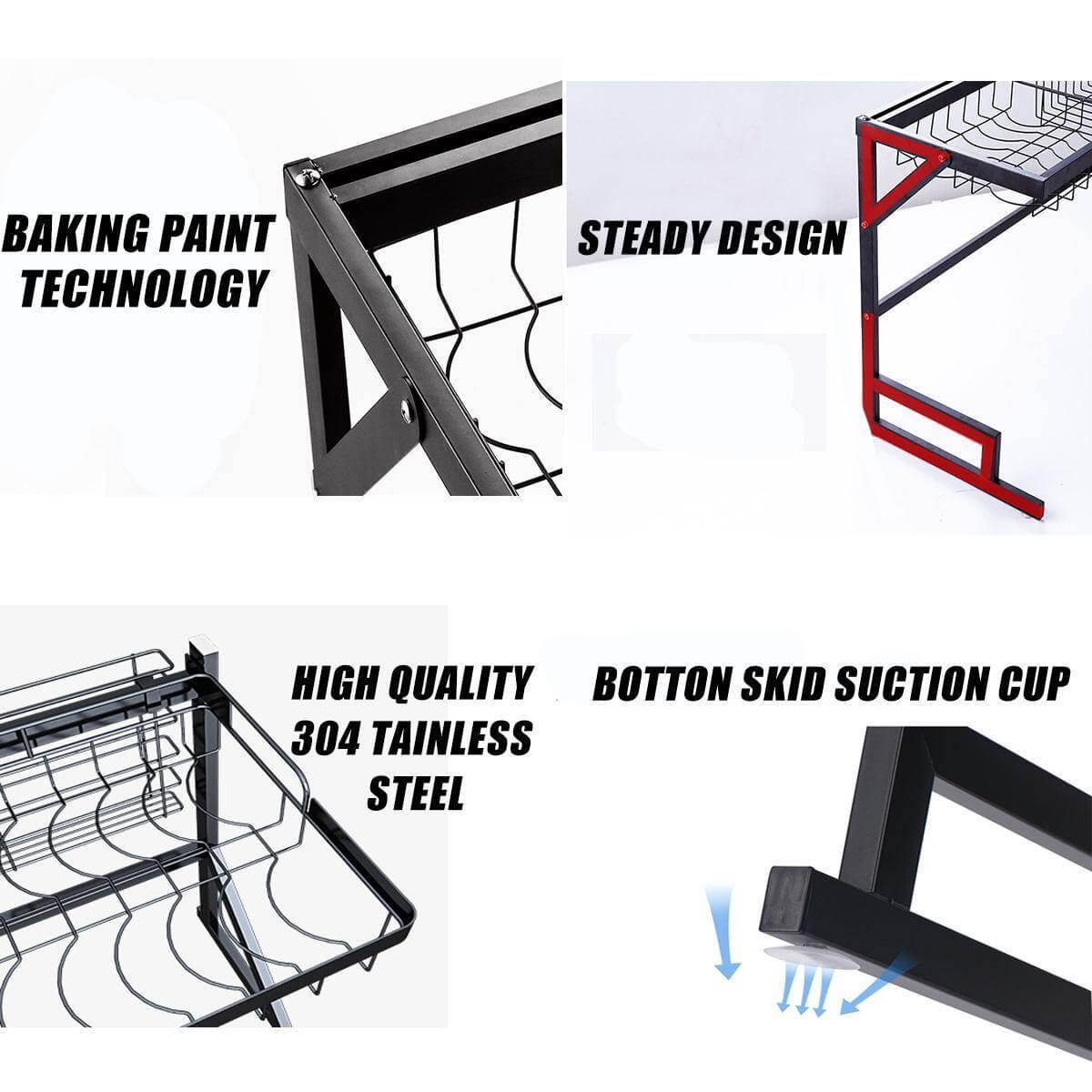 Stainless Steel Over-Sink Dish Rack Organizer - Image 7