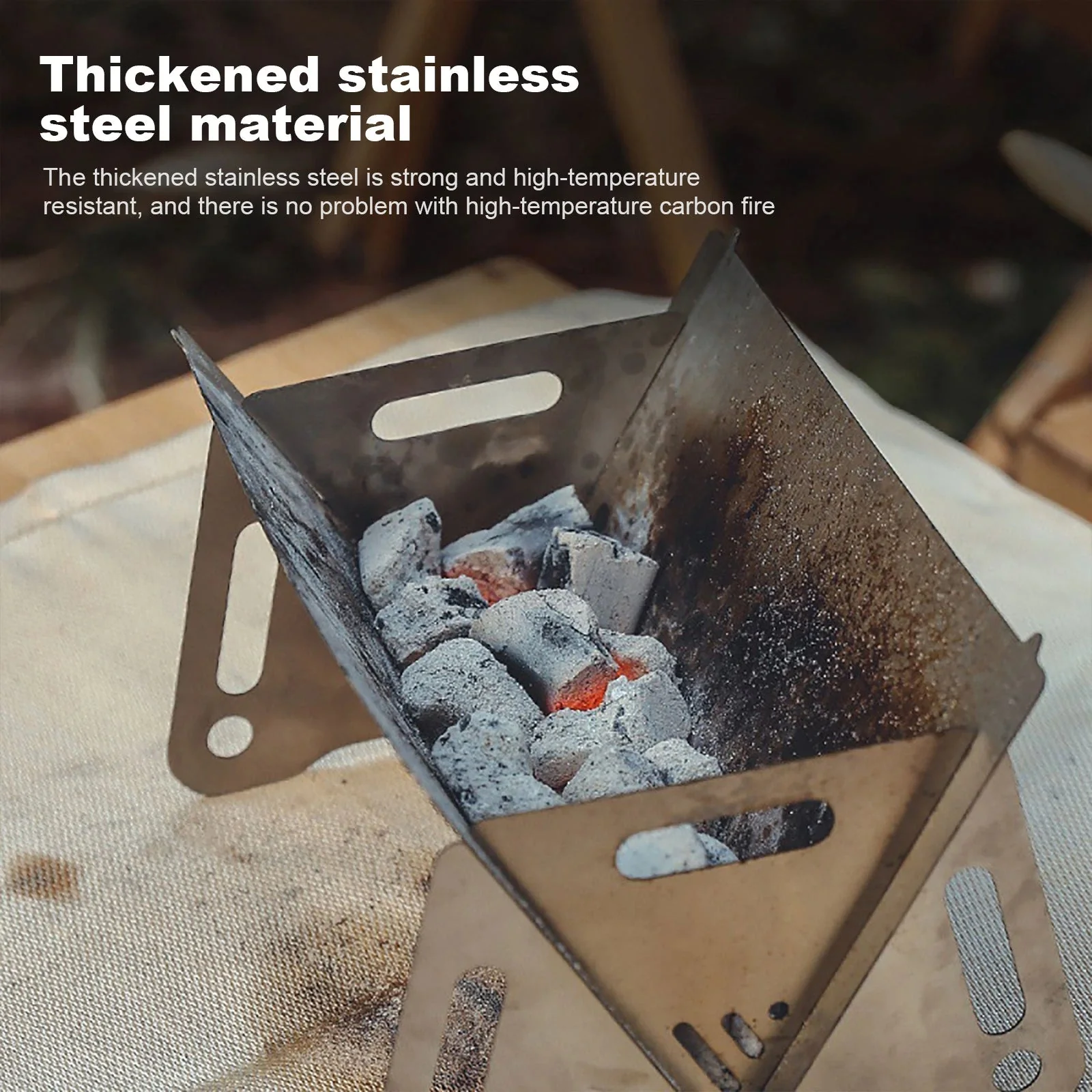 Stainless Steel Portable Folding Camping Mini Grill - Image 2